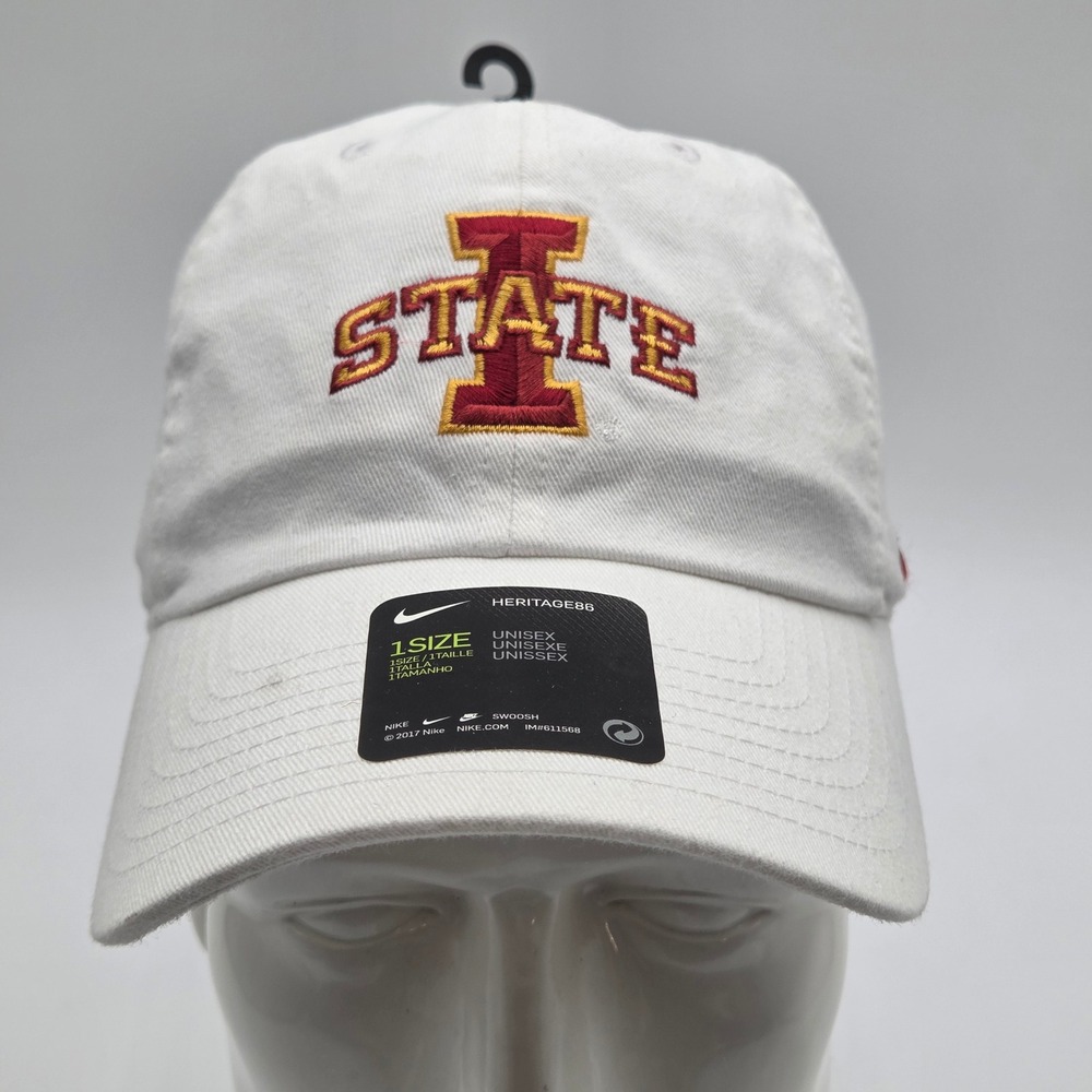 Nike NEW Adult OS Iowa State Cyclones Heritage86 Hat White Breathable